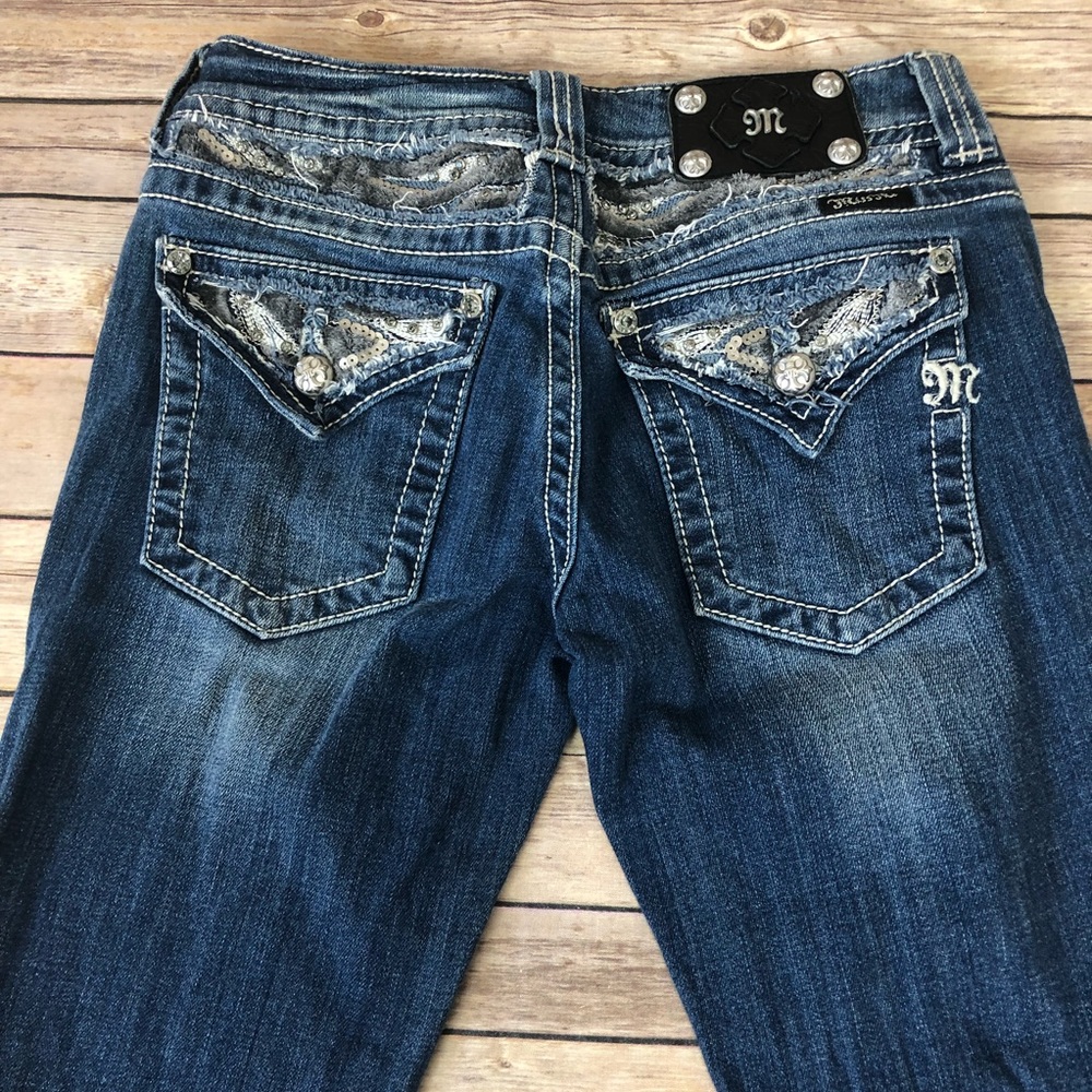 Miss Me Jeans Bootcut Triangle Flap Sequin Glam